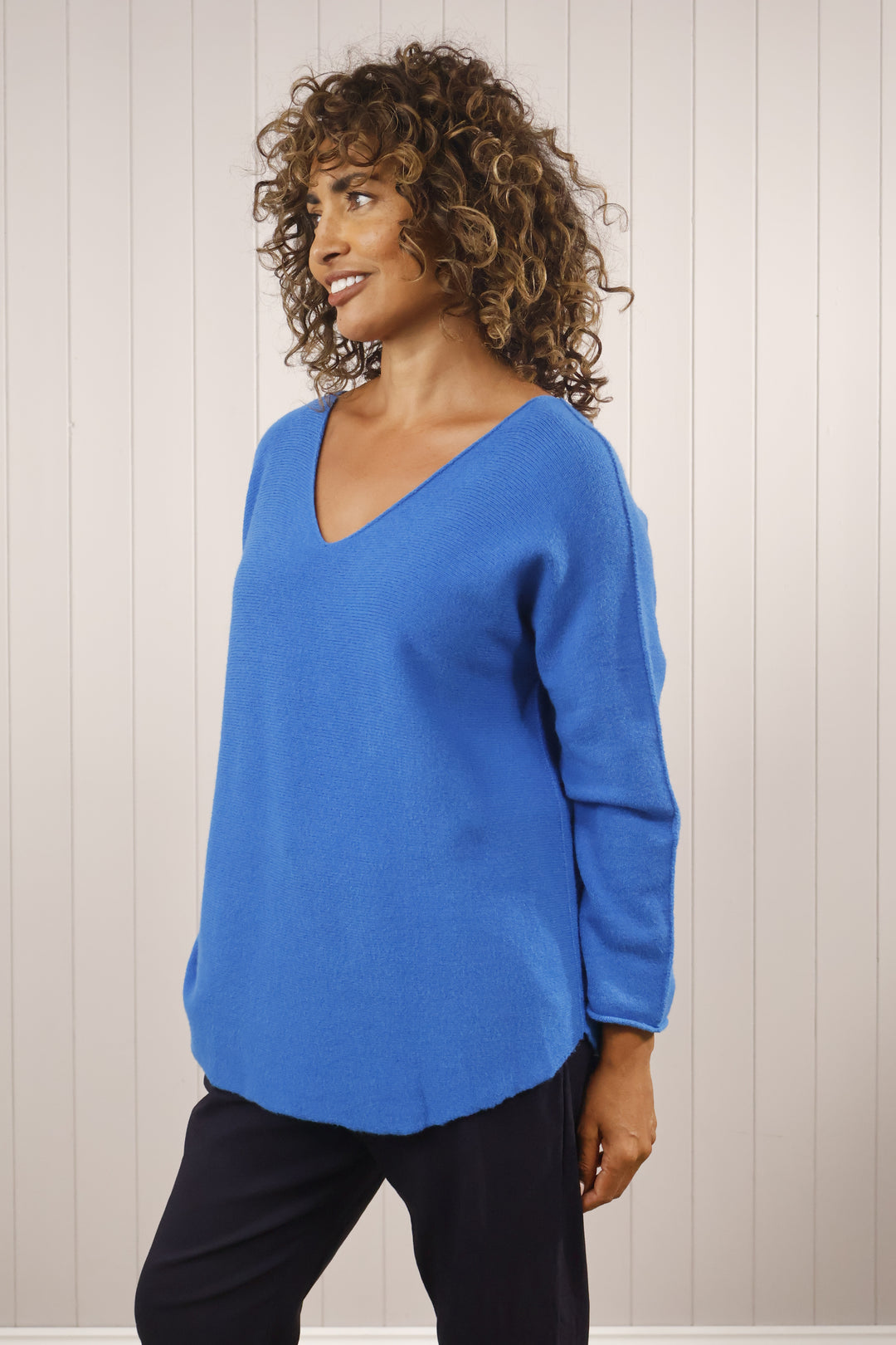 Anabelle V Neck Curve Royal Blue