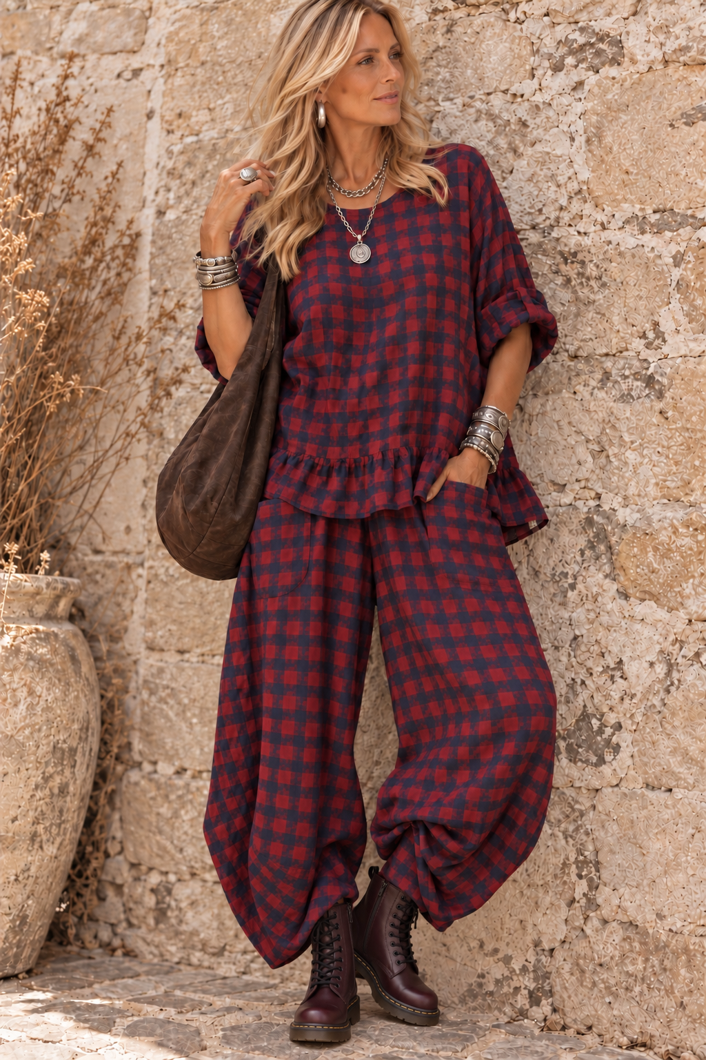 Brooke Lace Up Boots Dark Aubergine