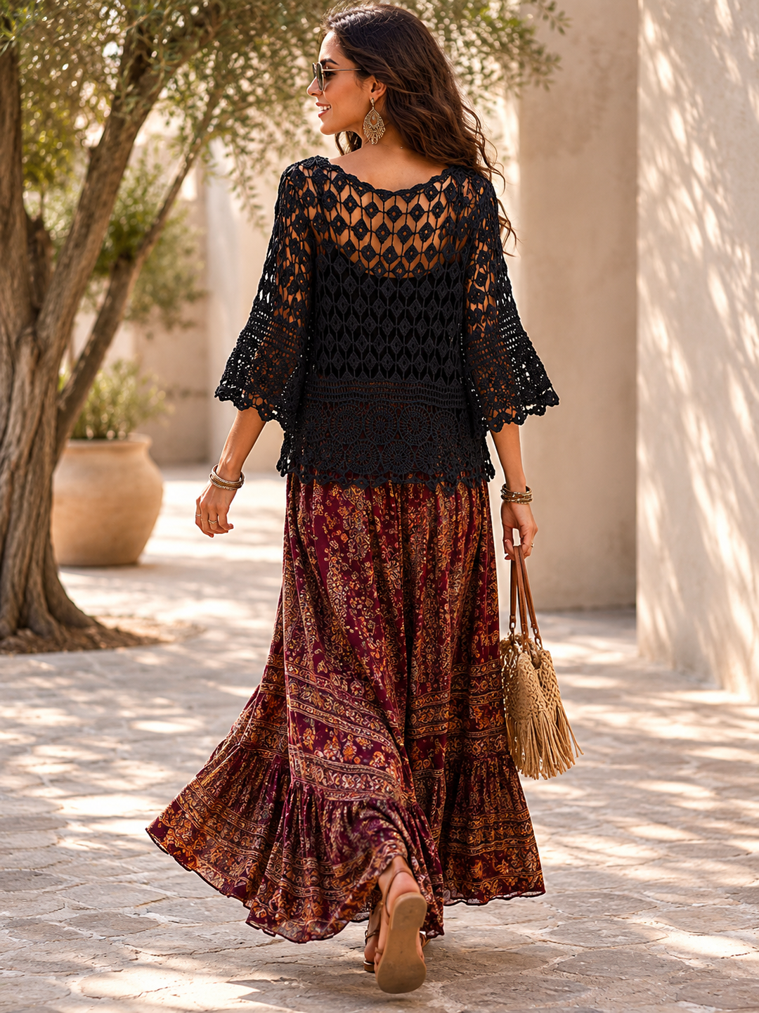 Cressida Crochet Top Black