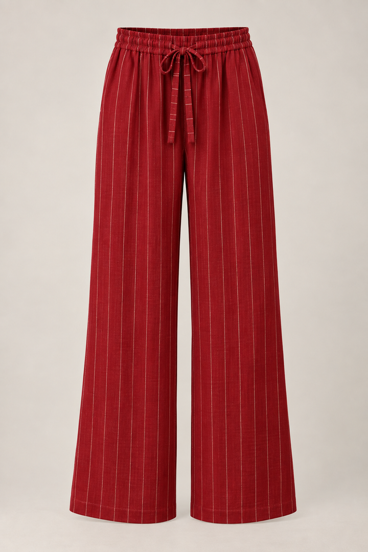 Avery Pinstripe Trousers Ruby