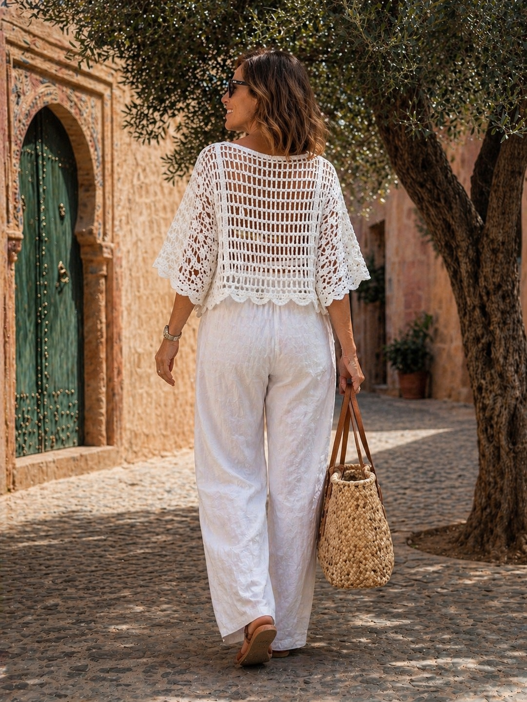 Keturah Crochet Top White