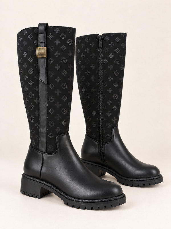 Christa Knee High Boots Black