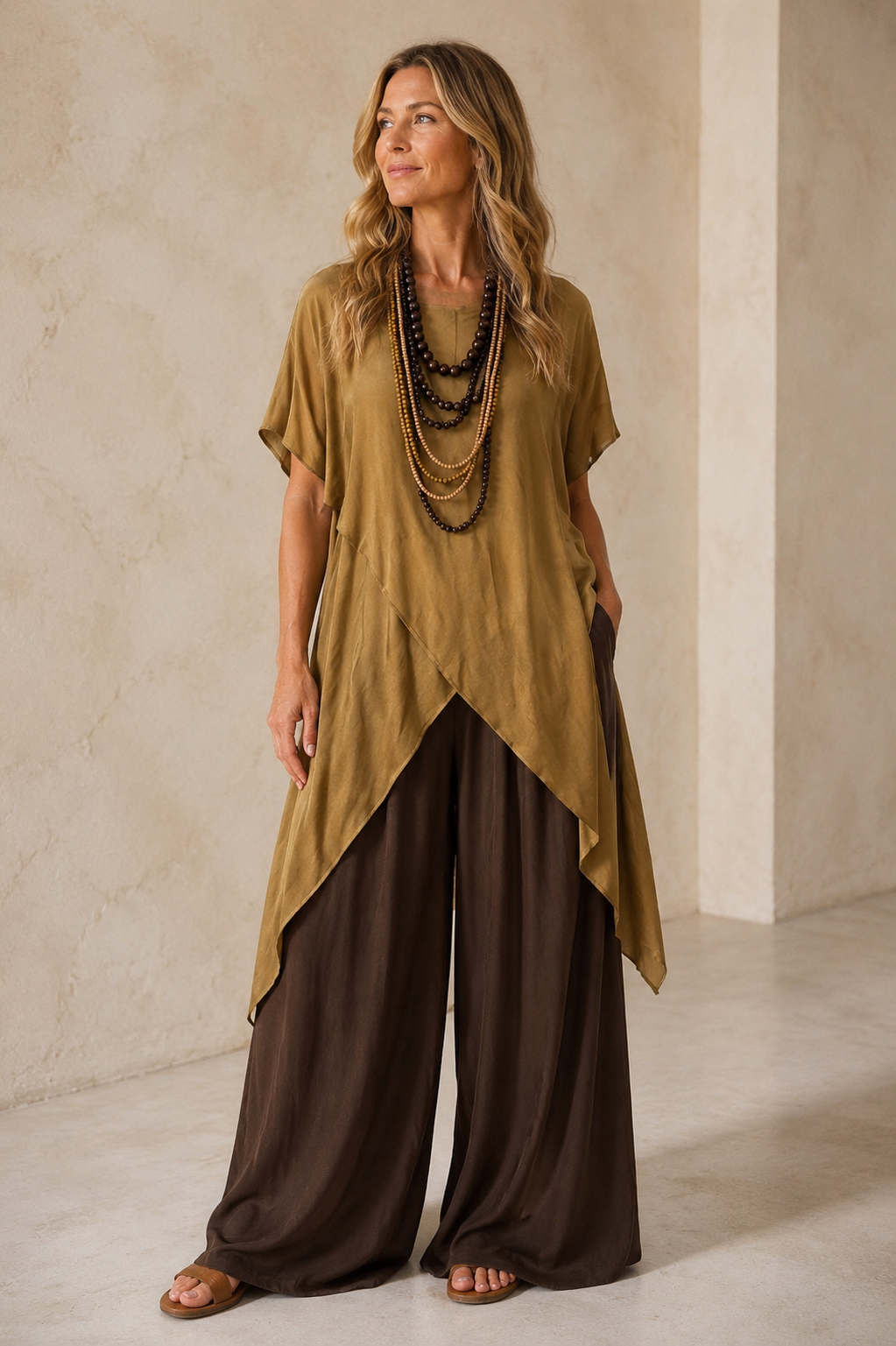 Portofino Satin Layering Top Gold