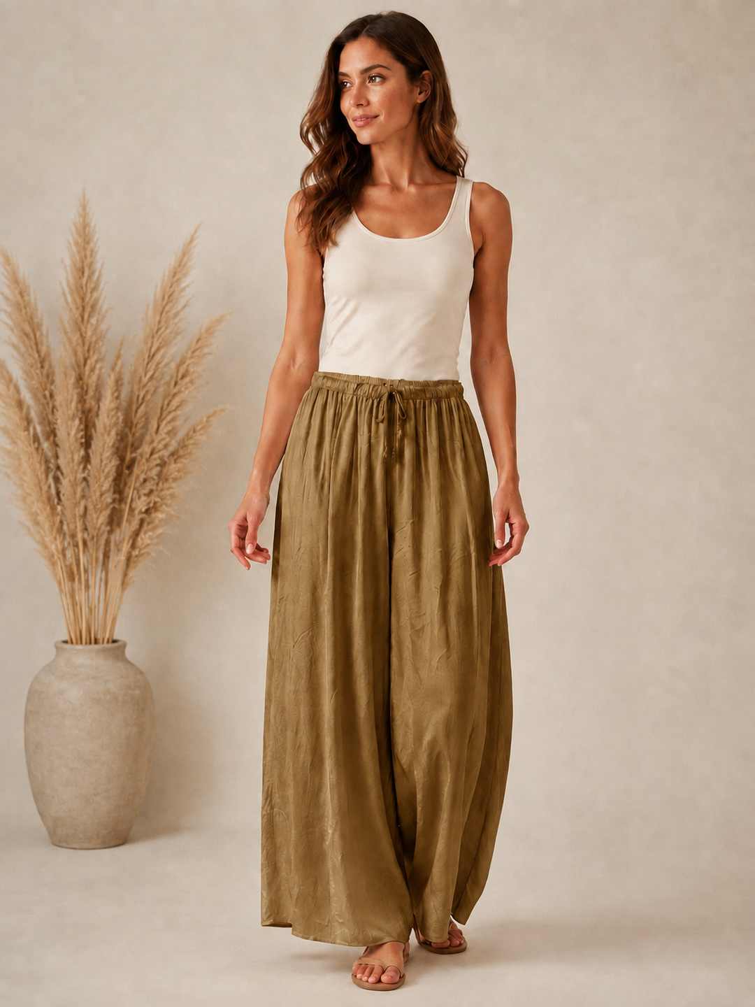 Portofino Silky Trousers Gold