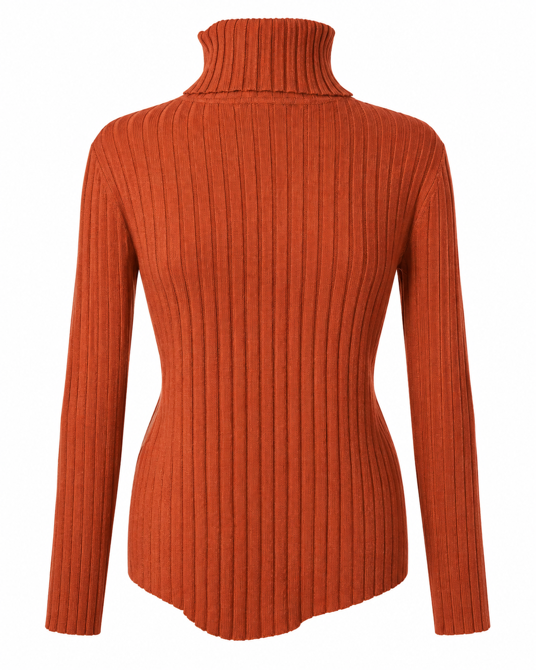 Tammy Rib Polo Neck Top Pumpkin