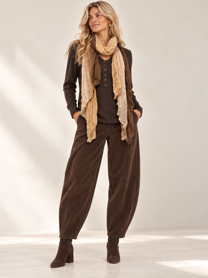Ombre Scarf & Top Set Chocolate