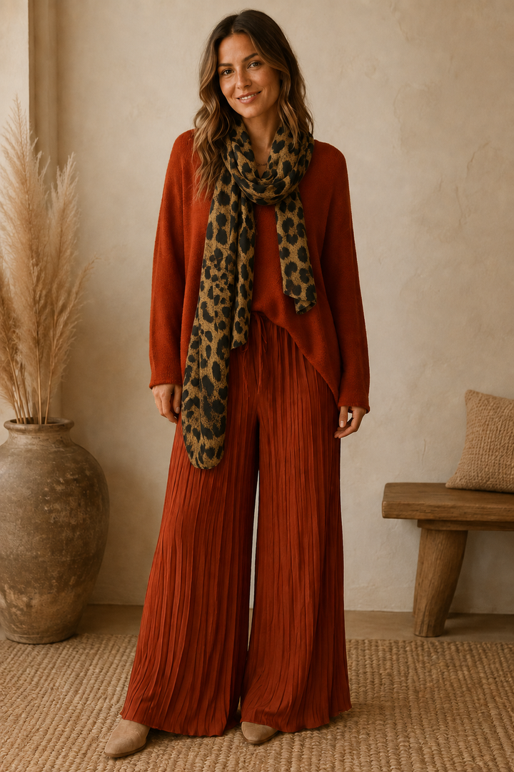 Anabelle v Neck Jumper Rust