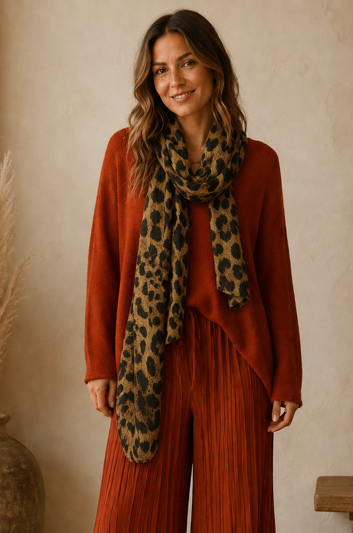 Anabelle v Neck Jumper Rust