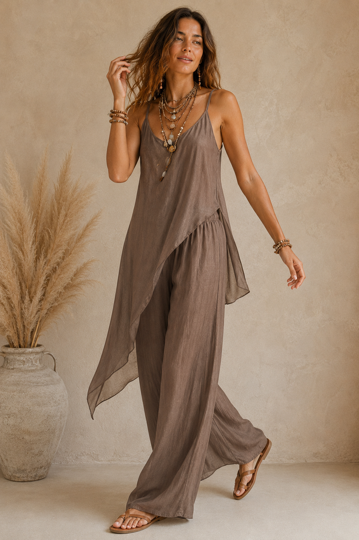 Lux Asymmetric Co-Ord Set Mocha
