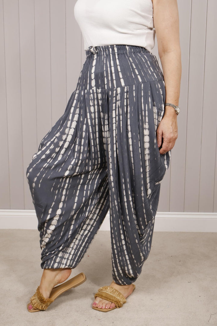 Tie Dye Harem Trousers Grey