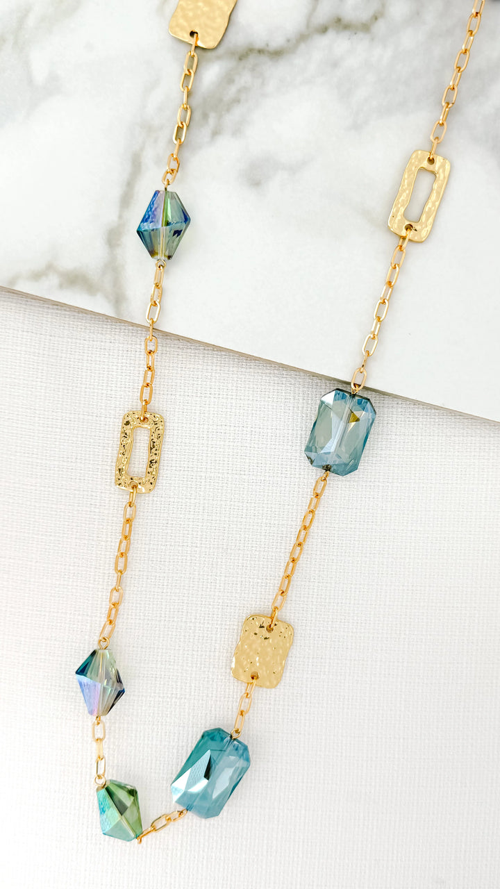 Horizon Crystal Necklace Gold
