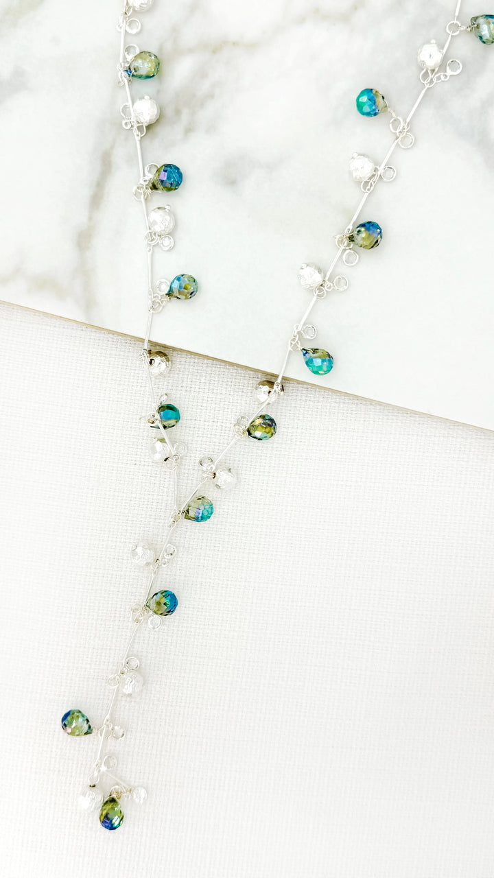 Stardust Shimmer Beaded Necklace Silver