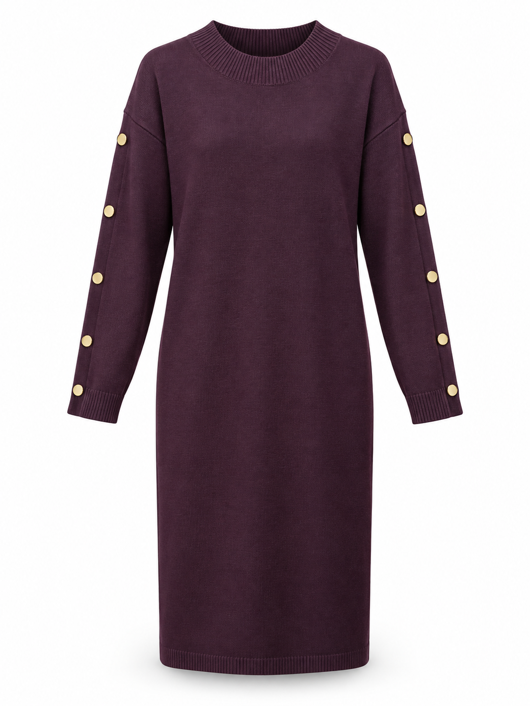 Bellissima Button Jumper Dress Plum