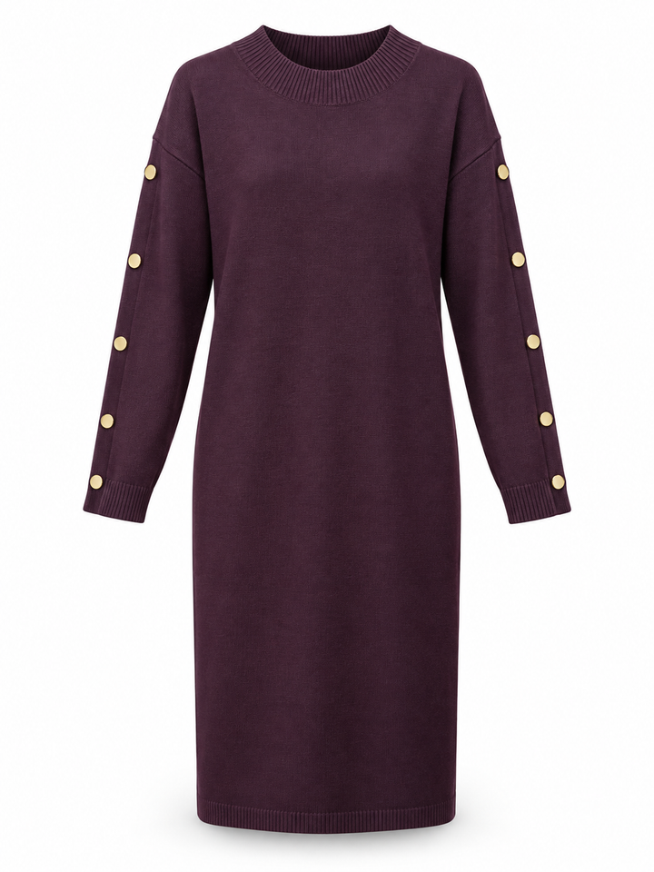 Bellissima Button Jumper Dress Plum