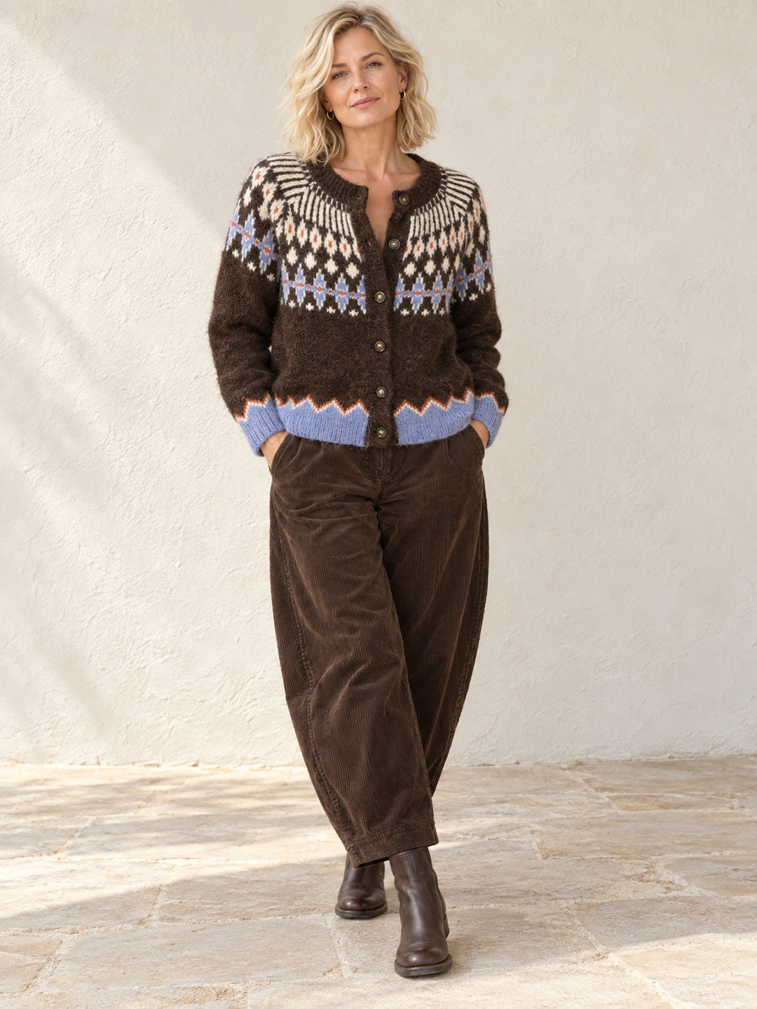 Nesta Nordic Cardigan Chocolate