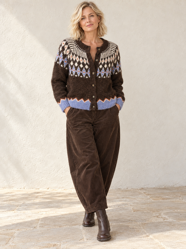 Nesta Nordic Cardigan Chocolate