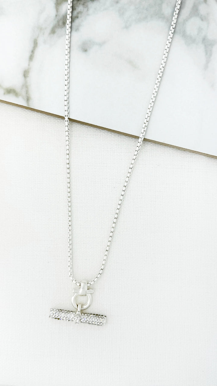 Diamante T-Bar Necklace Gold