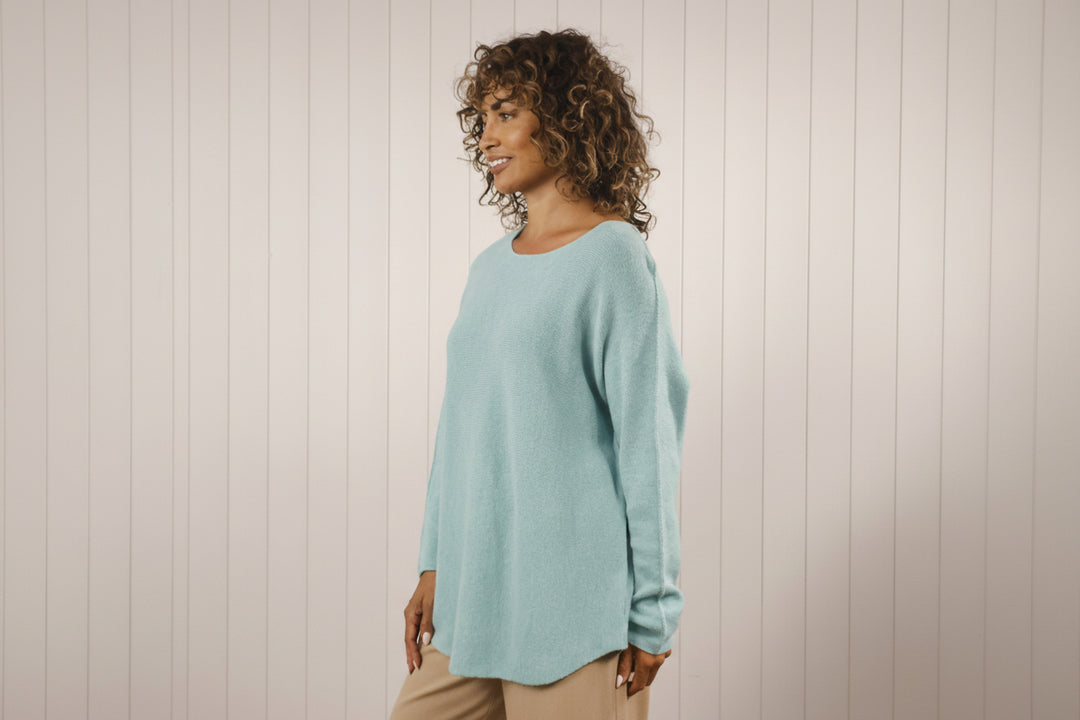 Anabelle Round Neck Curve Aqua