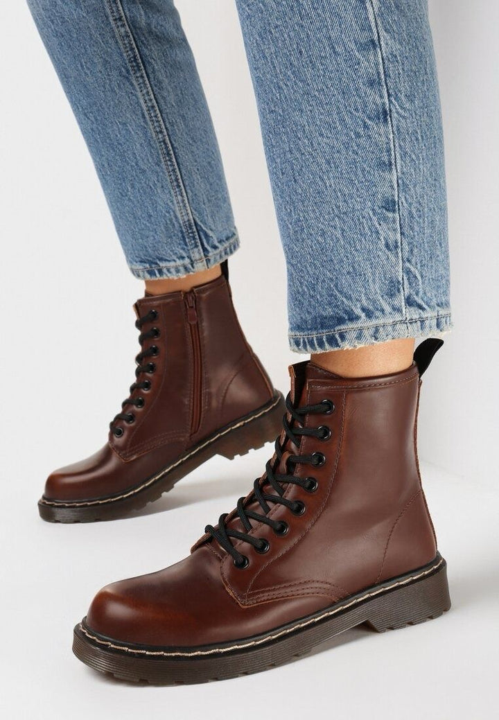 Lace-up Ankle Boots Tan