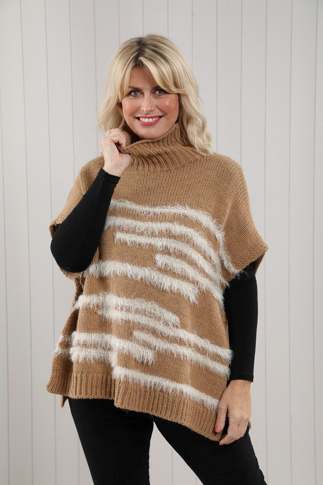 Bonnie Button Tank Top Camel