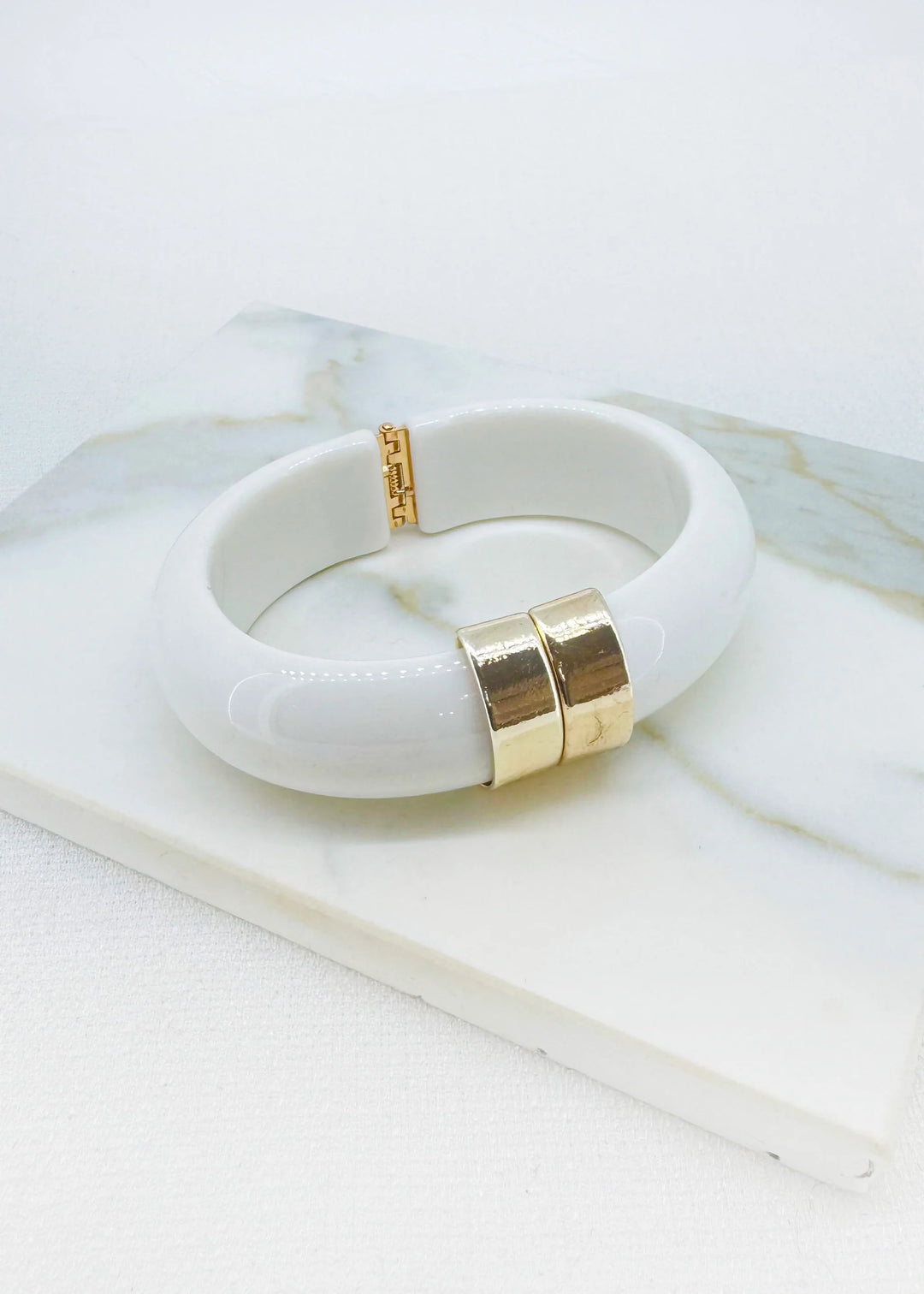 Renata Resin Hinged Bangle White