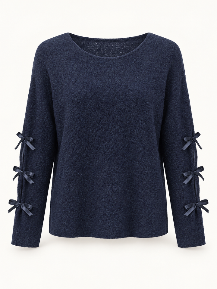 Beatrice Bow Jumper Navy
