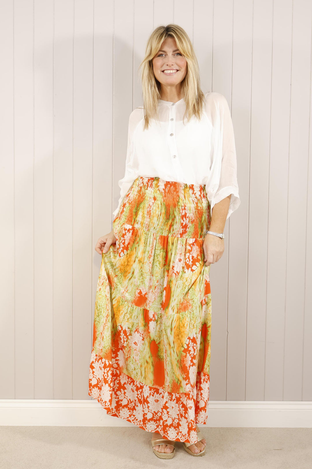 Fia Floral 2 in 1 Dress/skirt Orange