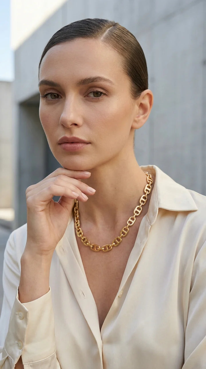 Christa Chunky Link Necklace Gold