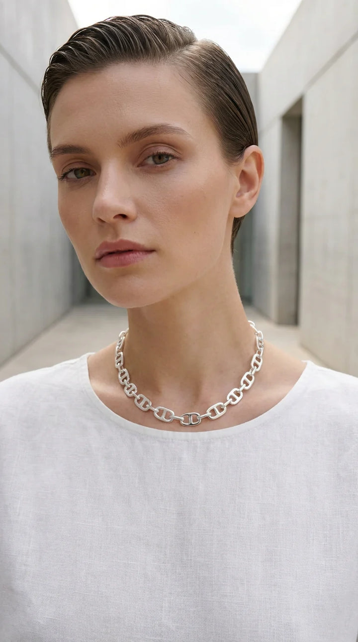 Christa Chunky Link Necklace Silver