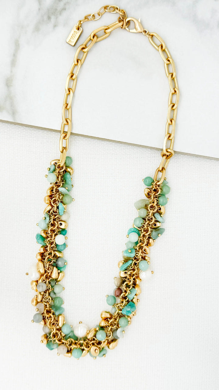 Mila Multi Bead Necklace Gold