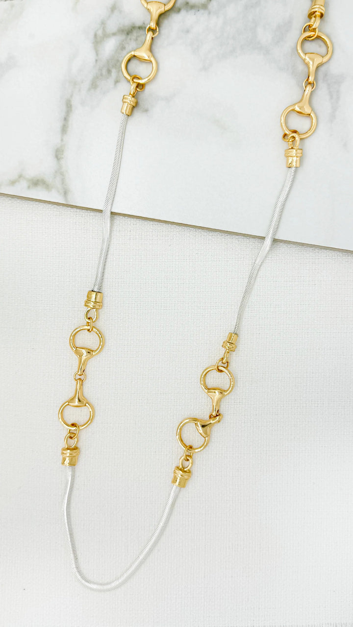 Dakota Double Link Necklace Two Tone