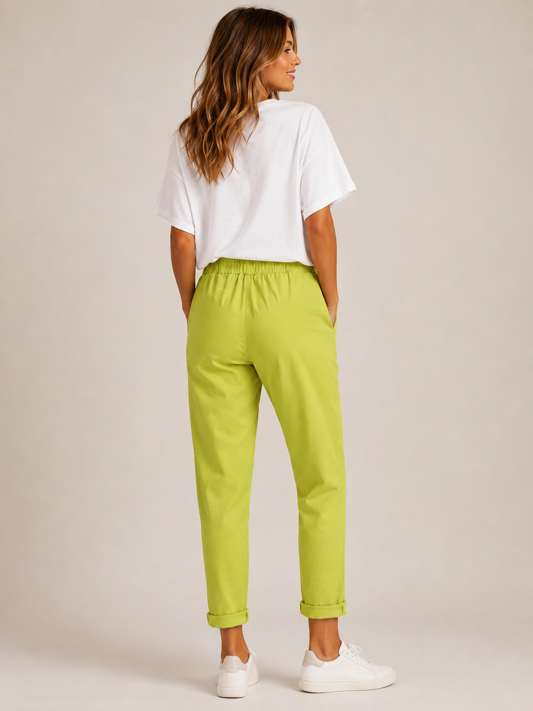 Lurex Tie Magic Pants Lime