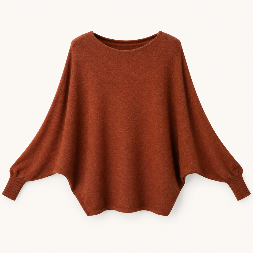 Mila Soft Knit Batwing Jumper Rust