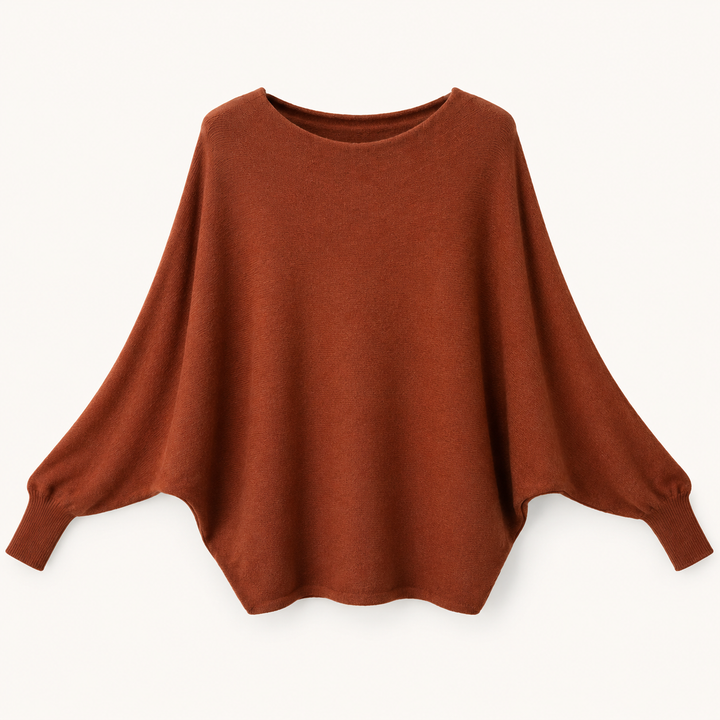 Mila Soft Knit Batwing Jumper Rust