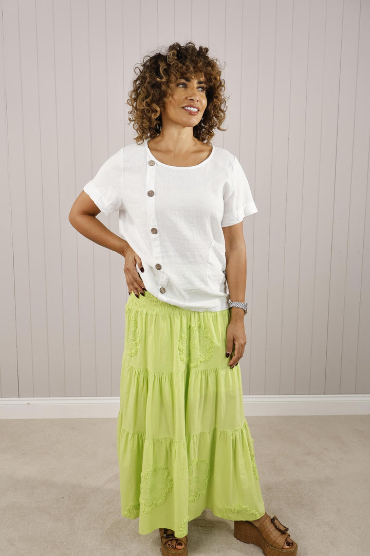 Cassie Cotton Maxi Skirt Lime