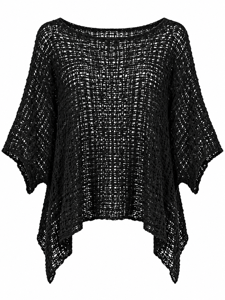 Poncho Popcorn Top - Black