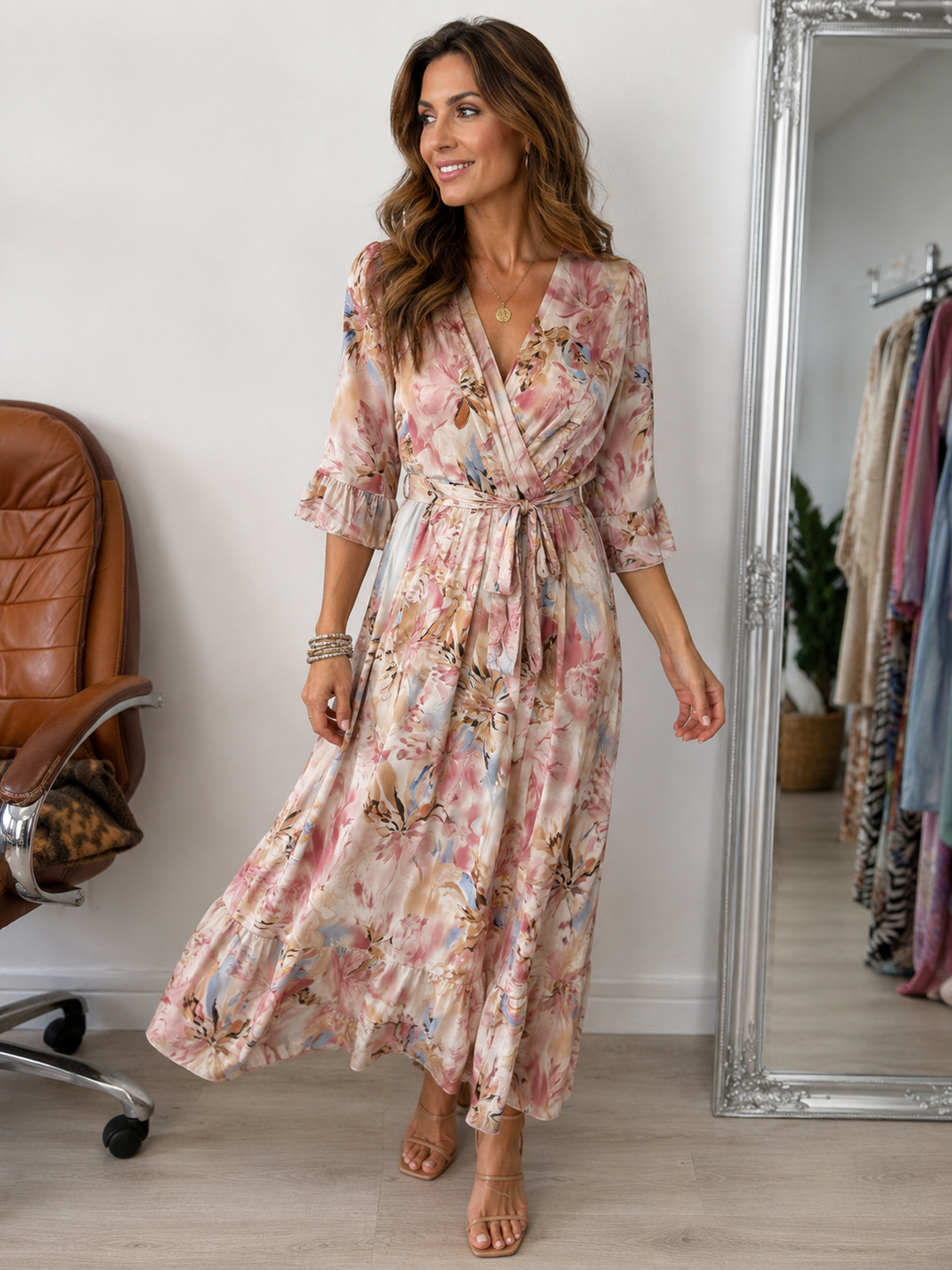 Anna Luxe Dress - Pink