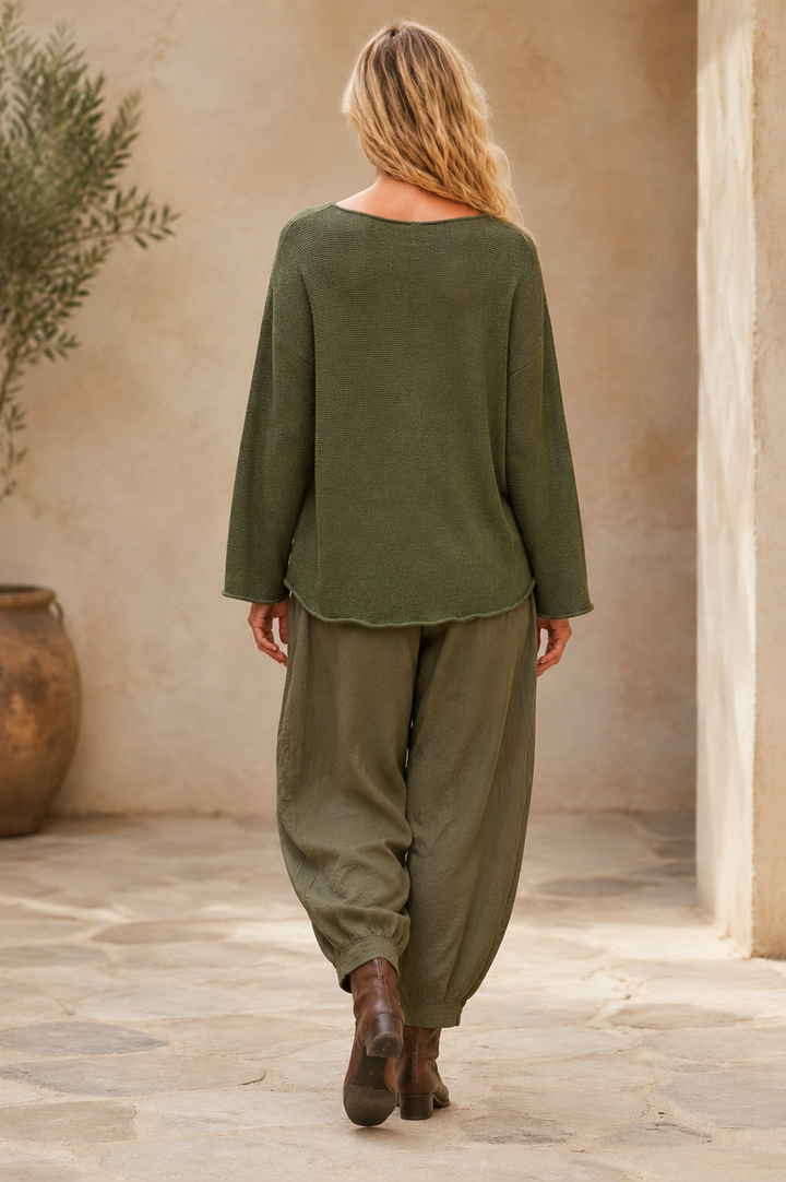 Anabelle V-Neck Jumper Forest Green