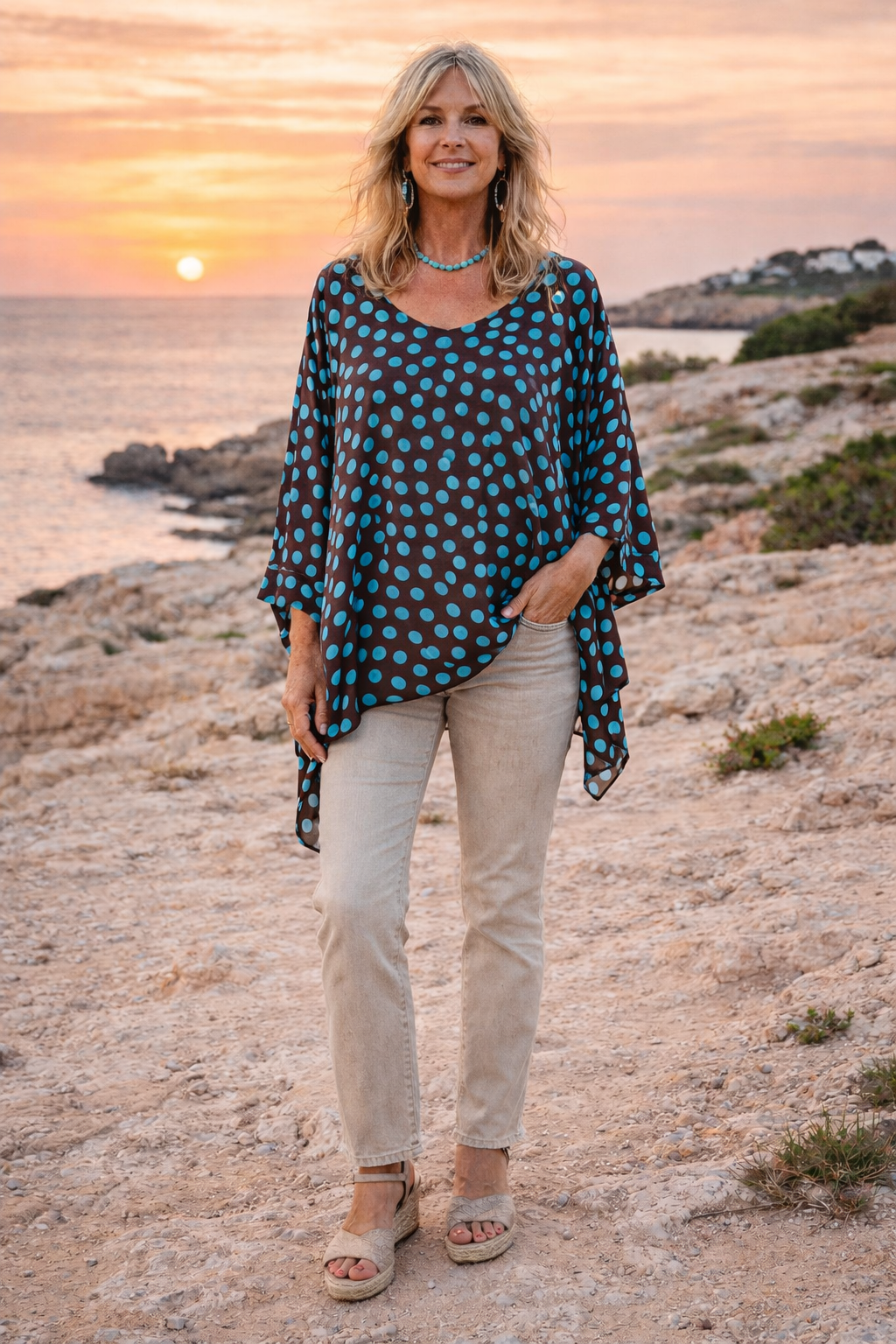 Alora Polka Dot Top Chocolate