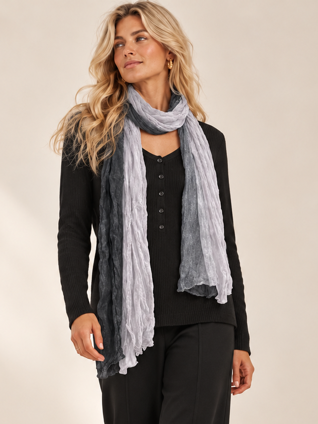 Ombre Scarf & Top Set Black