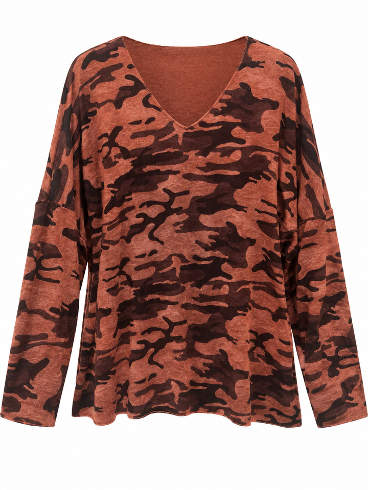 Leona Camo PrintTop Rust