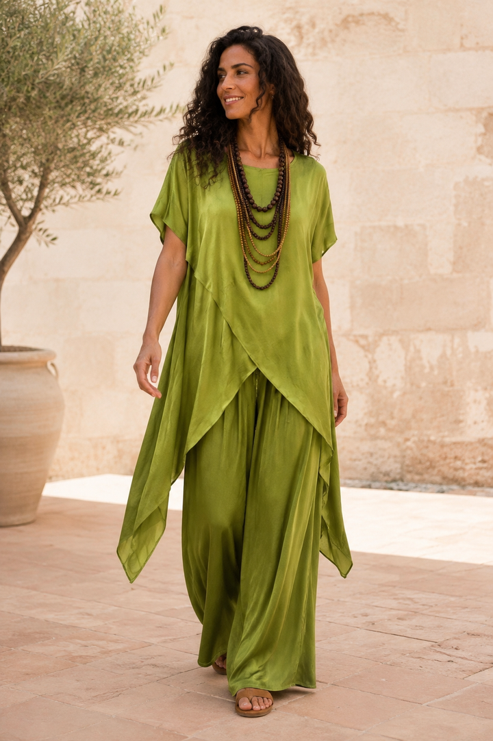 Portofino Satin Layering Top Lime