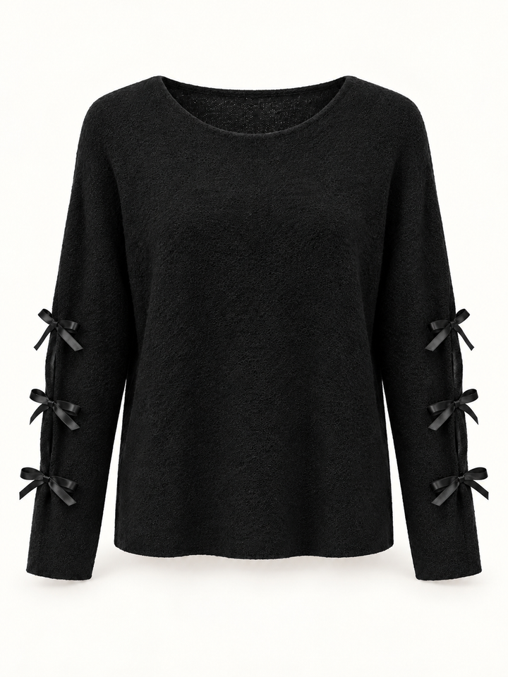 Beatrice Bow Jumper Black