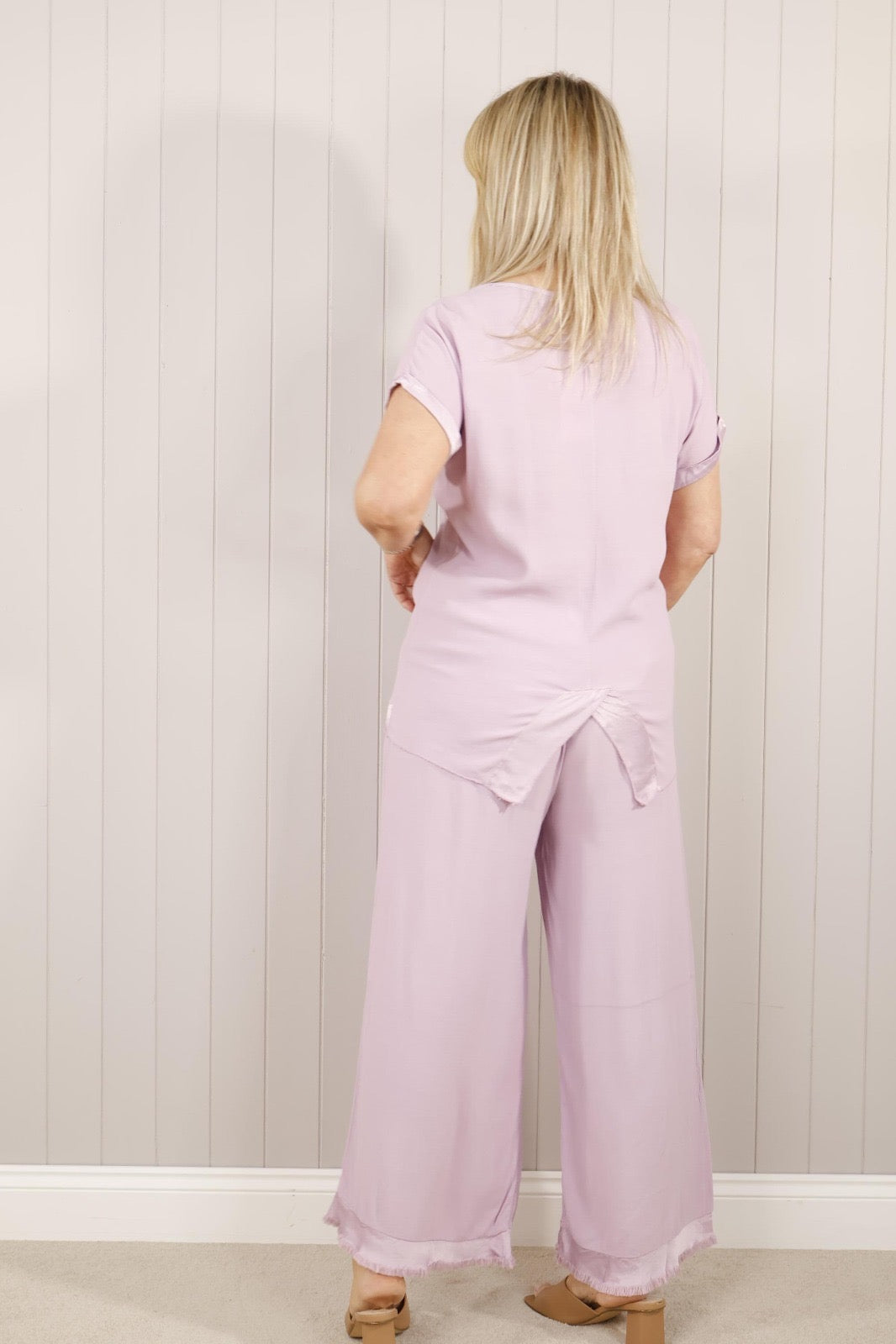 Satin Edged Trousers Lilac