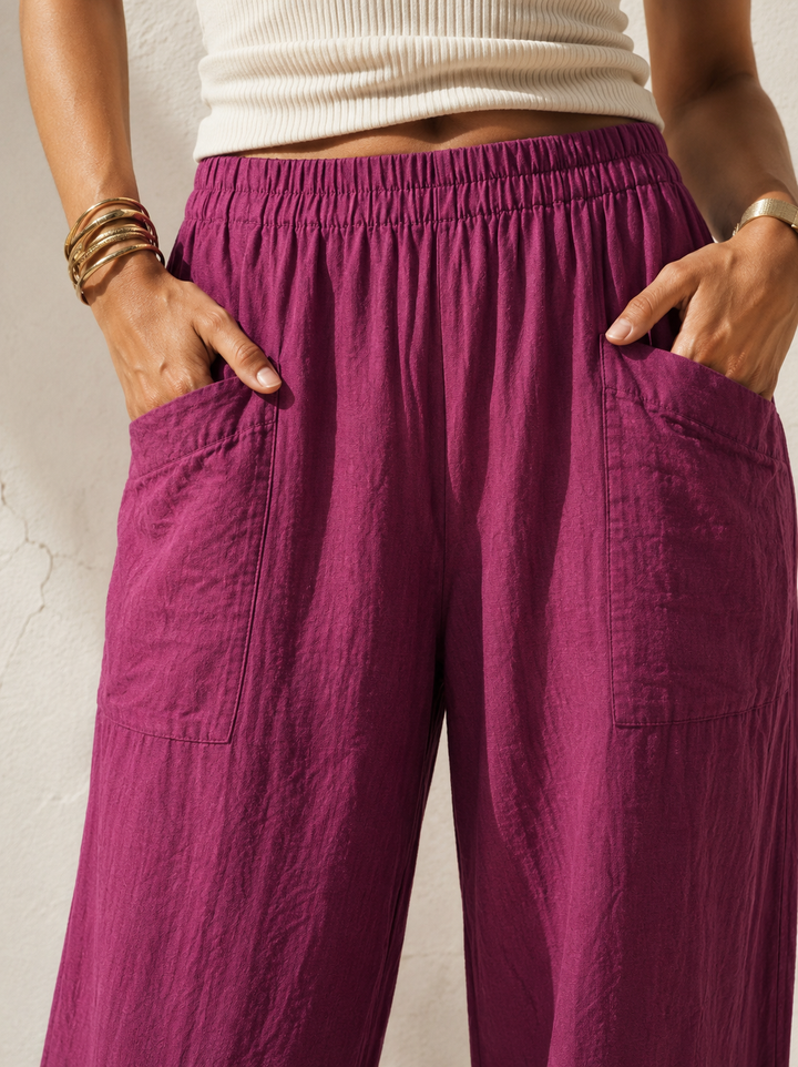Tahlia Barrel Leg Trousers Plum