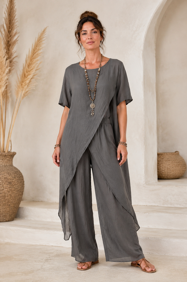 Liberty Crinkle Co-Ord Charcoal