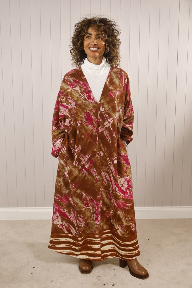 Melody Marble Dress Chocolate