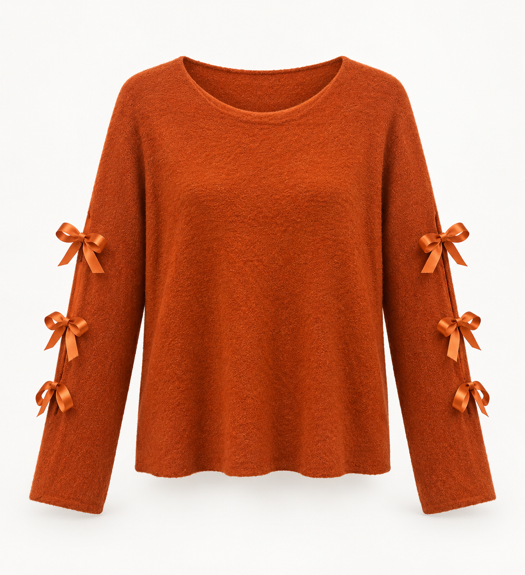 Beatrice Bow Jumper Burnt Orange