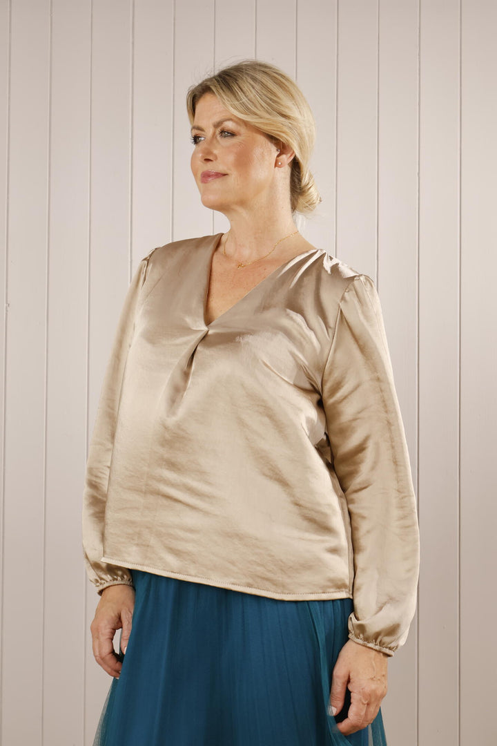 Silk Look V-Neck Champagne SECONDS