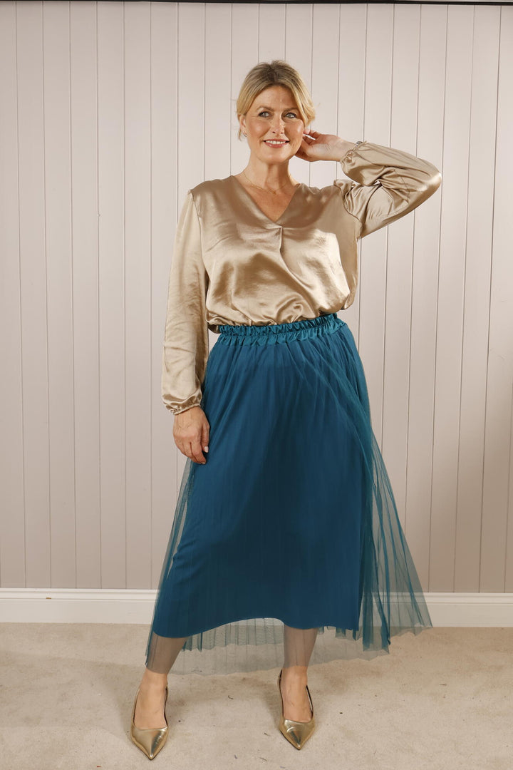 Silk Look V-Neck Champagne SECONDS